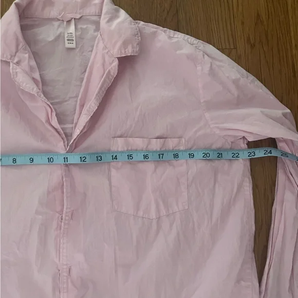 SKIMS Cotton Poplin Button Up Shirt Collared Baby Pink Oversized Sleep Size M - Picture 7 of 10